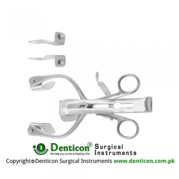 Millin Retractor Complete With Central Blade Ref:- RT-850-90, 1 Pair Each of Lateral Blades Ref:-RT-851-57 and Ref:-RT-851-82 Stainless Steel,